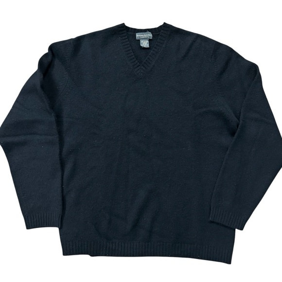 Banana Republic Cashmere Black Vneck Knit Pullover Sweater Size Medium - Picture 1 of 6